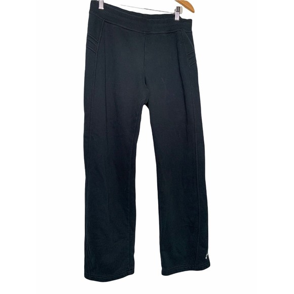 NIKE Wide Leg Fleece Pants Women’s Black M Medium Comfy Drawstrings Thick - Picture 1 of 12